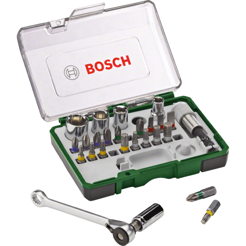Set promoline de 27 accessoires avec clé à cliquet BOSCH