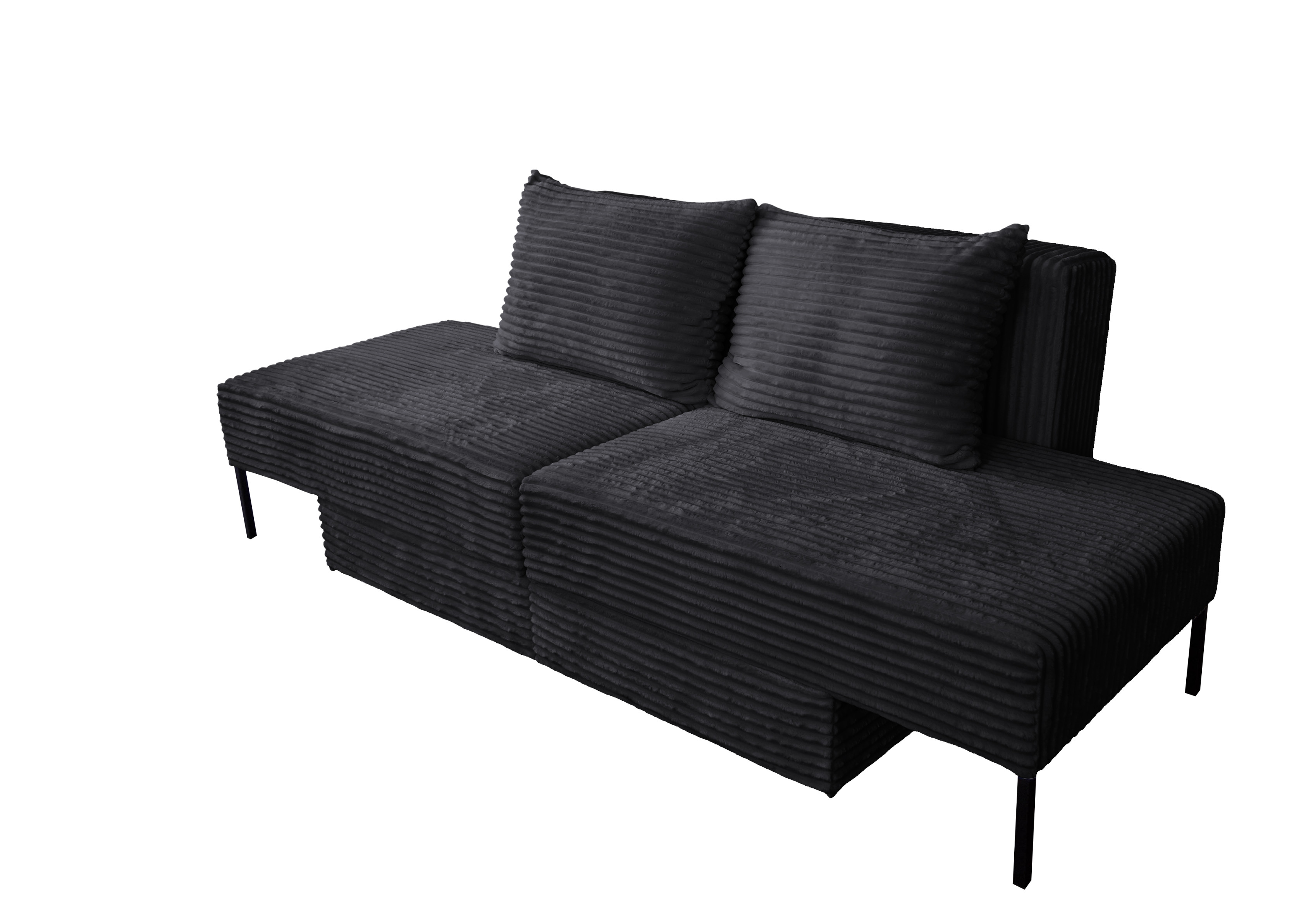 Sofa, system wielofunkcyjny MOOKA 4w1, tkanina Velo Czarny