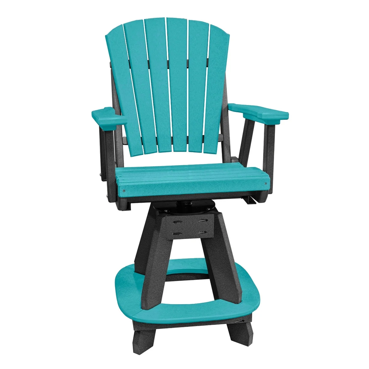 OS Home and Office Model Counter Height Swivel Arm Chair in Aruba Blue on a Black Base - N/A