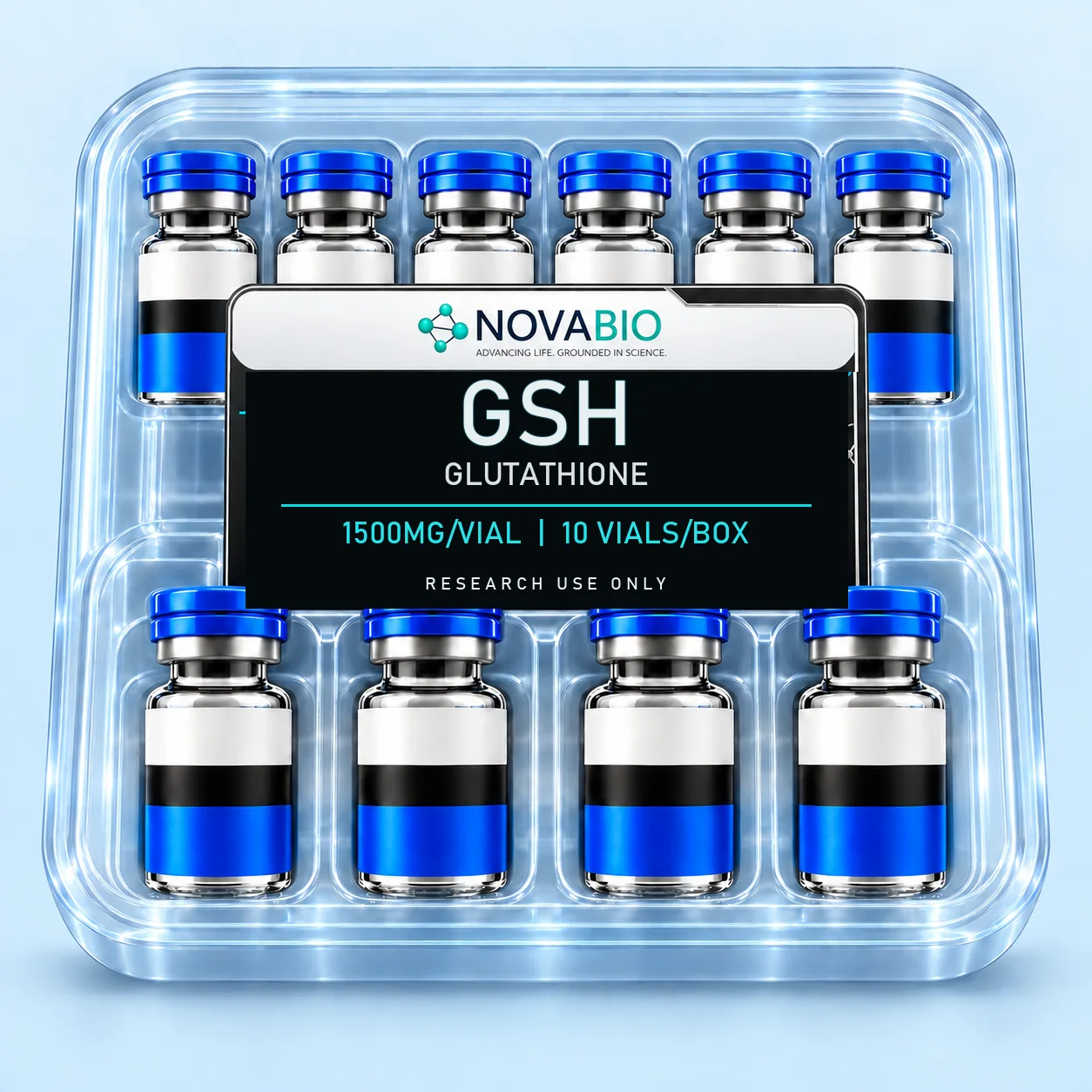 NOVABIO Glutathione (GSH) 1500MG per vial, 10 VIALS research product