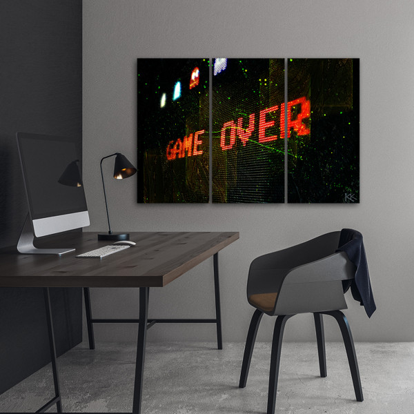 Feeby Obraz tryptyk na płótnie Game Over dla gracza