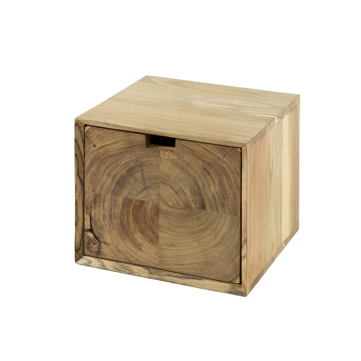 Giga Meubel Nachtkastje Block - Naturel Acaciahout - 30x29x25cm