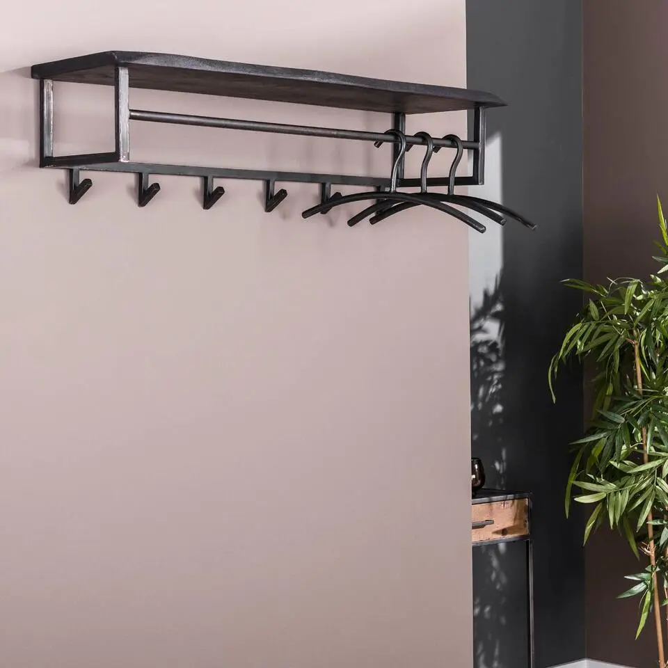 Fraaai - Bacia kapstok 6 haken - zwart