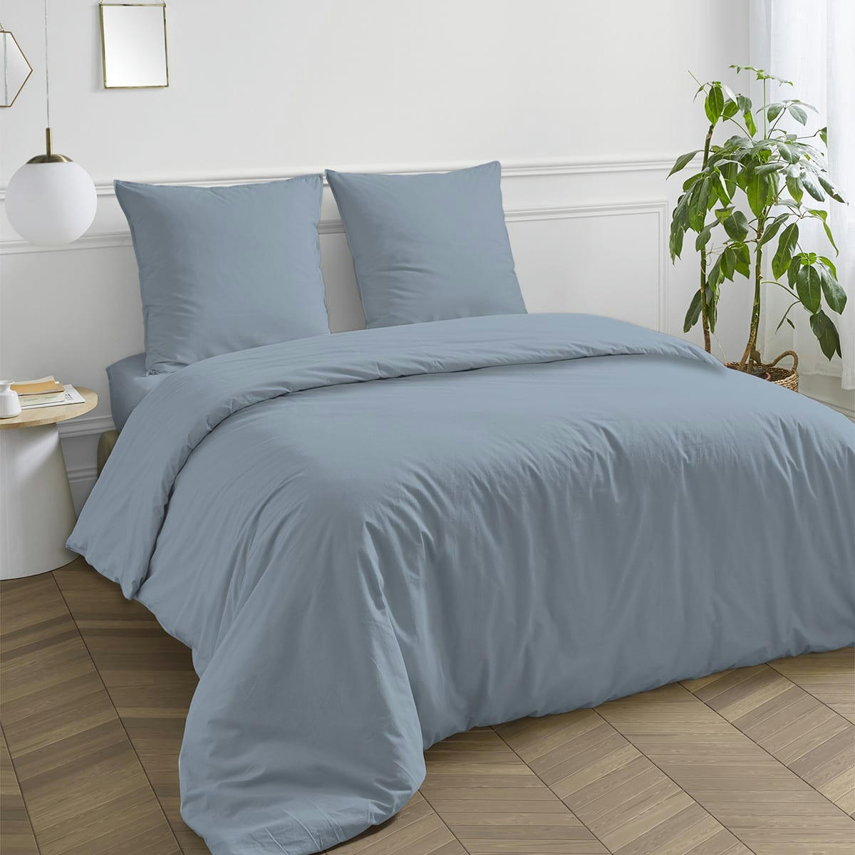 COTON UNIS - Housse de couette coton  unie nuage 240x220cm