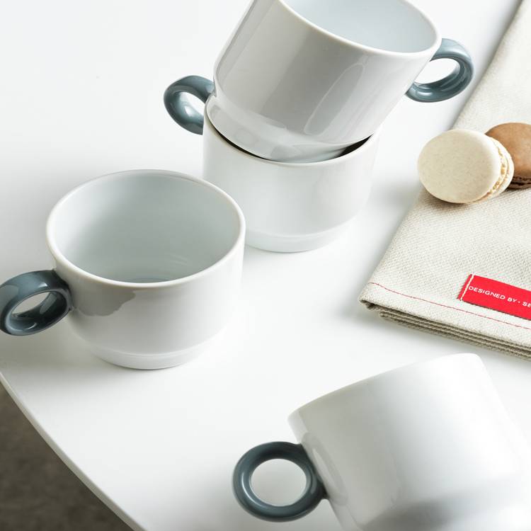 Designed by Sebastian Conran Set of 4 Coffee Cups - Grey