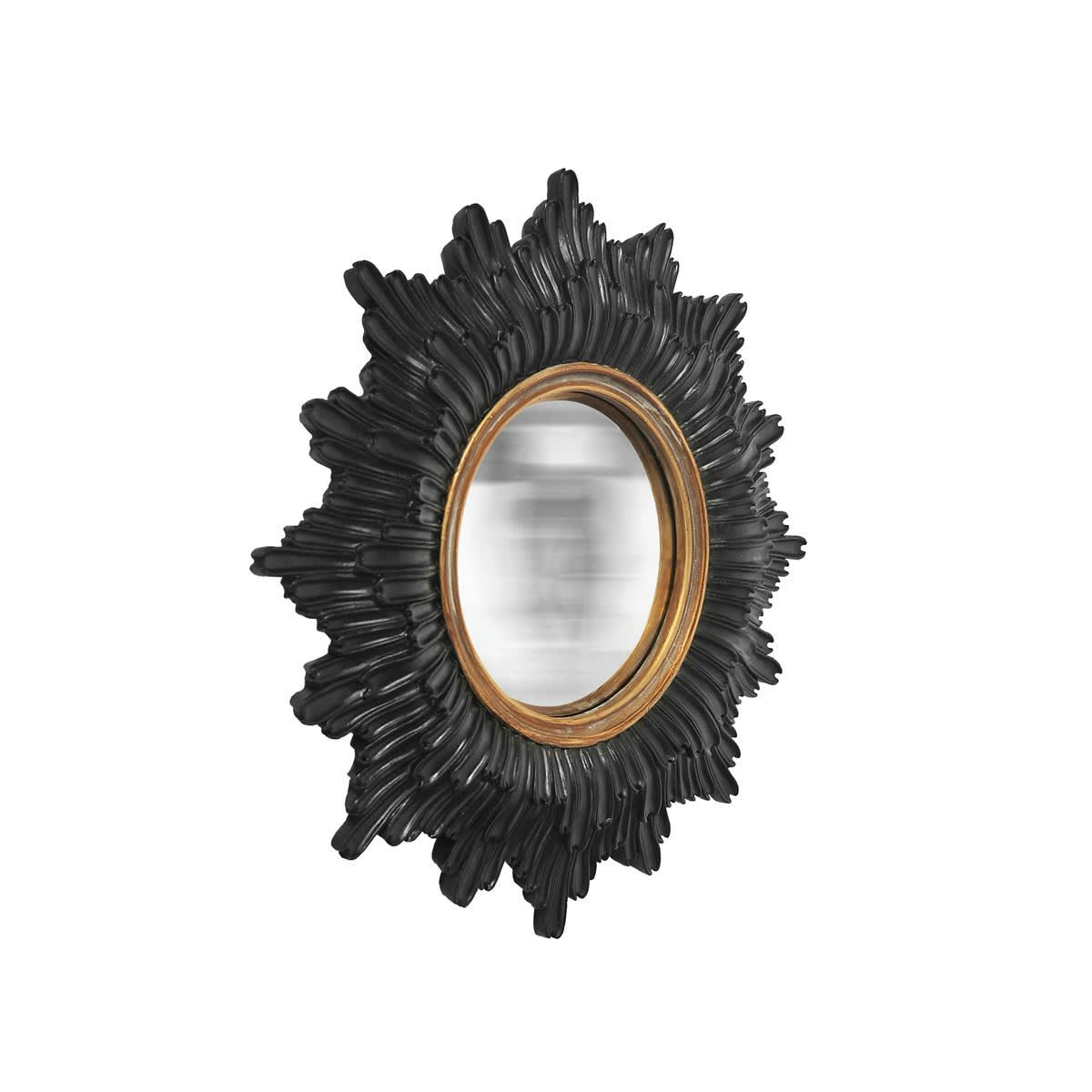 AGATHE - Miroir soleil D24 cm noir / or