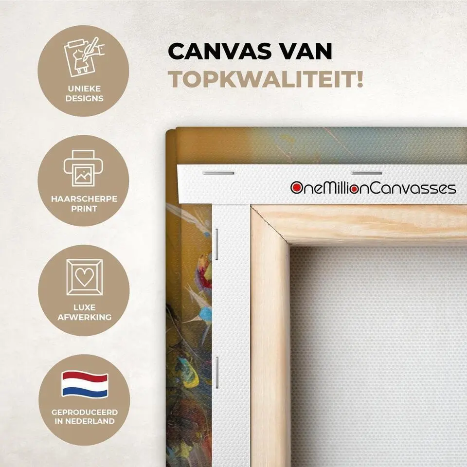 MuchoWow Canvas Schilderij 90x60cm Bloemen Kunst Natuur