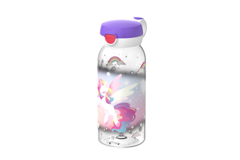 Campus drinkfles met flipdop 600 ml - Unicorn Glow