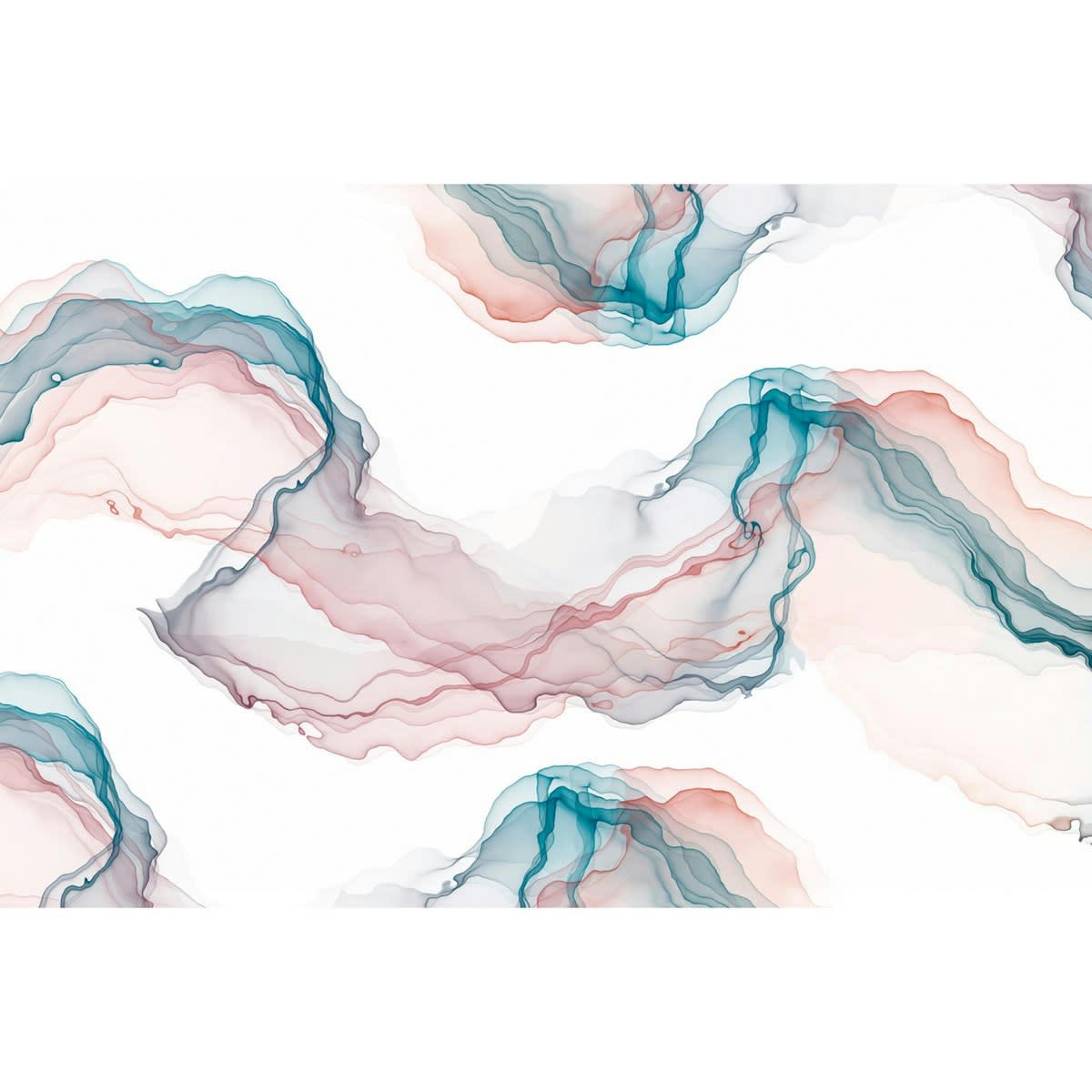 INKI BLUE - Papier peint panoramique motif imprimé Rose 432x285cm