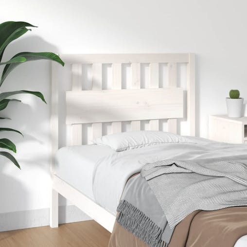 NNEVL Bed Headboard White 95.5x4x100 cm Solid Wood Pine