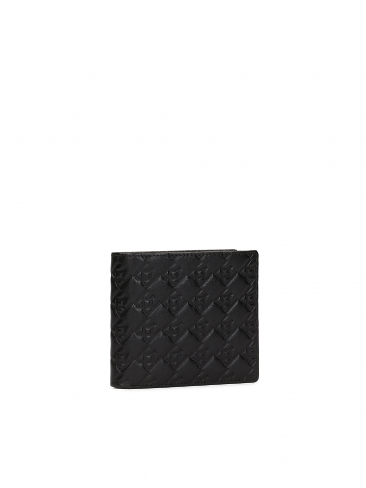 Black wallet with embossing