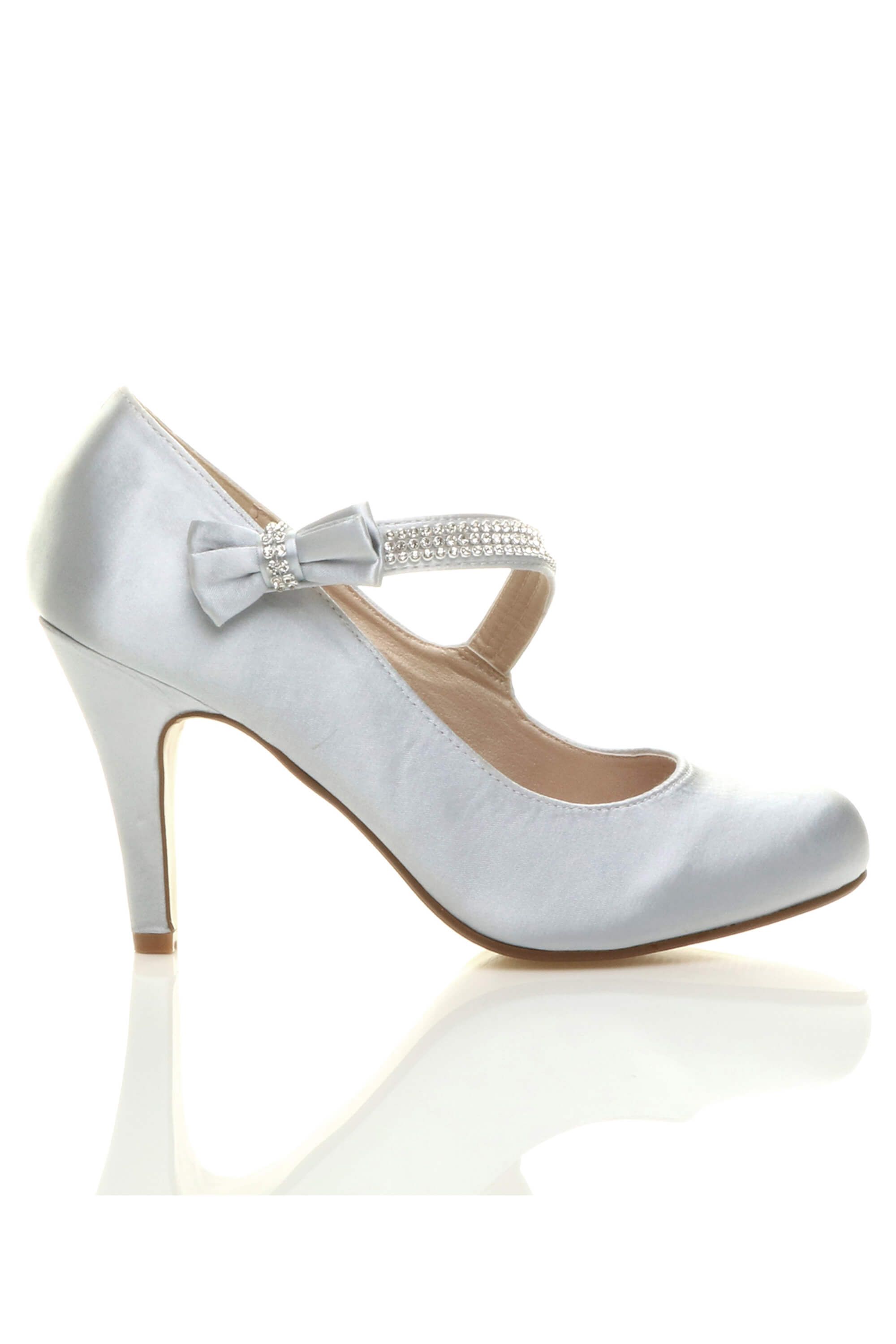 AJVANI High Heel Diamante Mary Jane Court Shoes