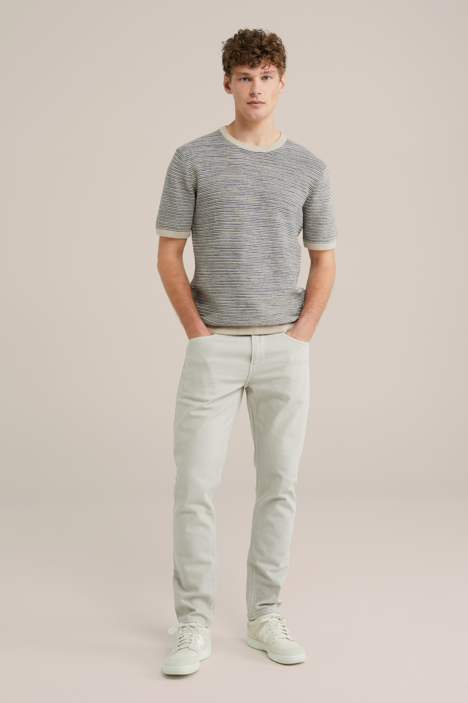 Heren Regular fit gebreide T-shirt