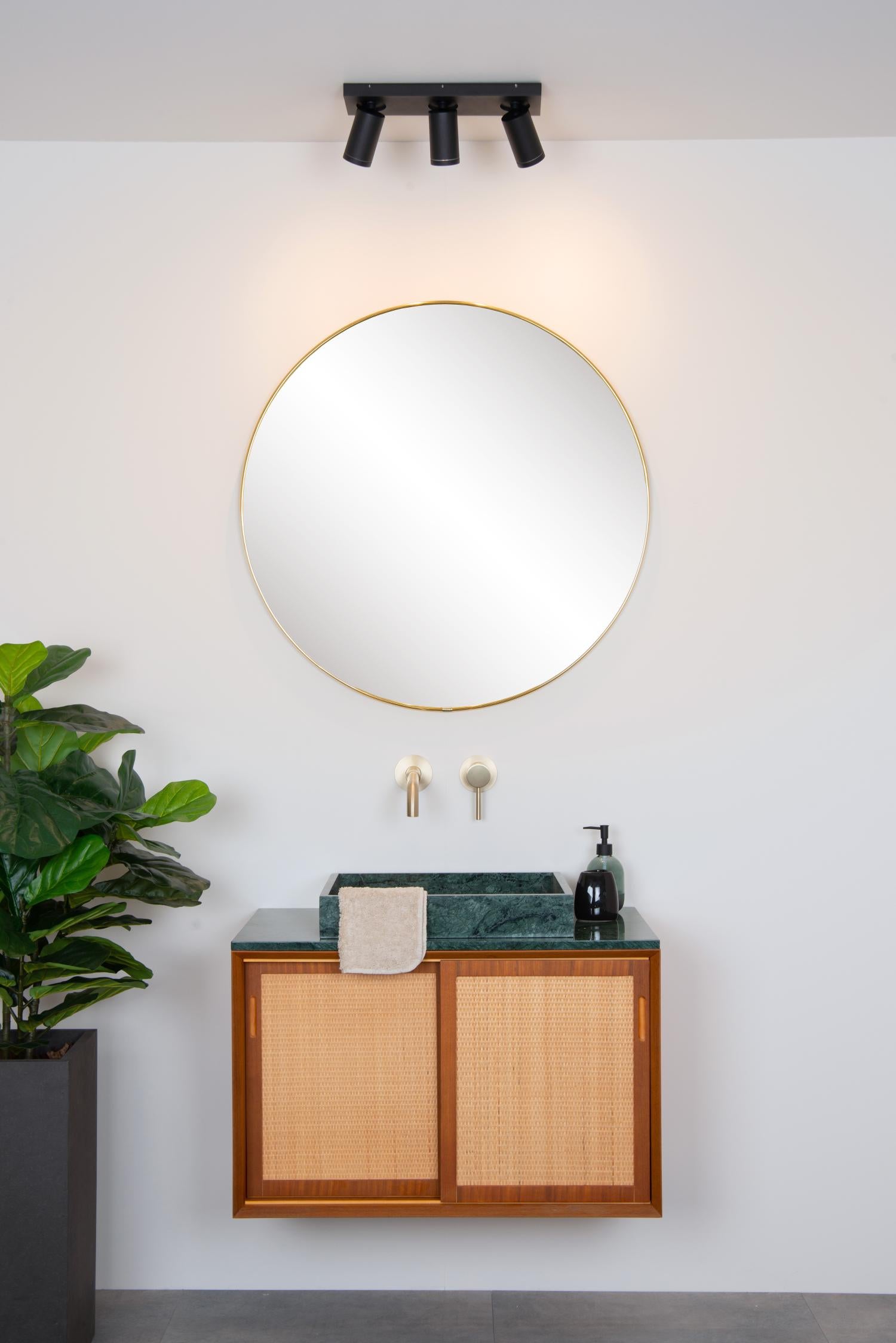 Lucide plafondspot badkamer TAYLOR - 3xGU10 - Zwart
