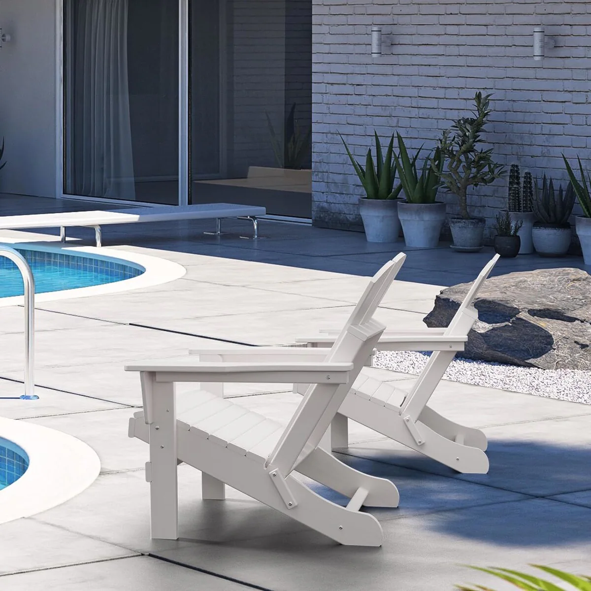 Folding Relaxing Stackable Arm Rest Ergonomic HDPE Adirondack Chair