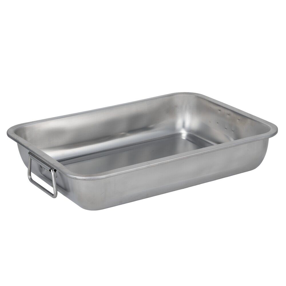 Plat à four inox rectangulaire x2 avec poignées 30x21xH7cm et 35x25xH7cm