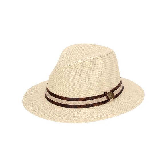 Hut »Thomas«, beige, braunes Doppelband