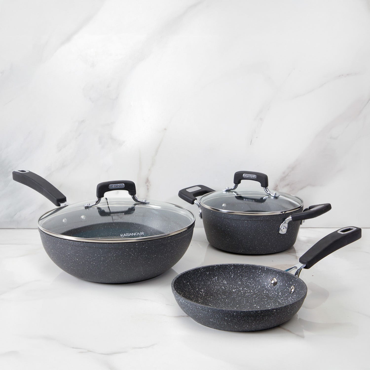 Batteria pentole induzione 5 pezzi New Petra Dark
