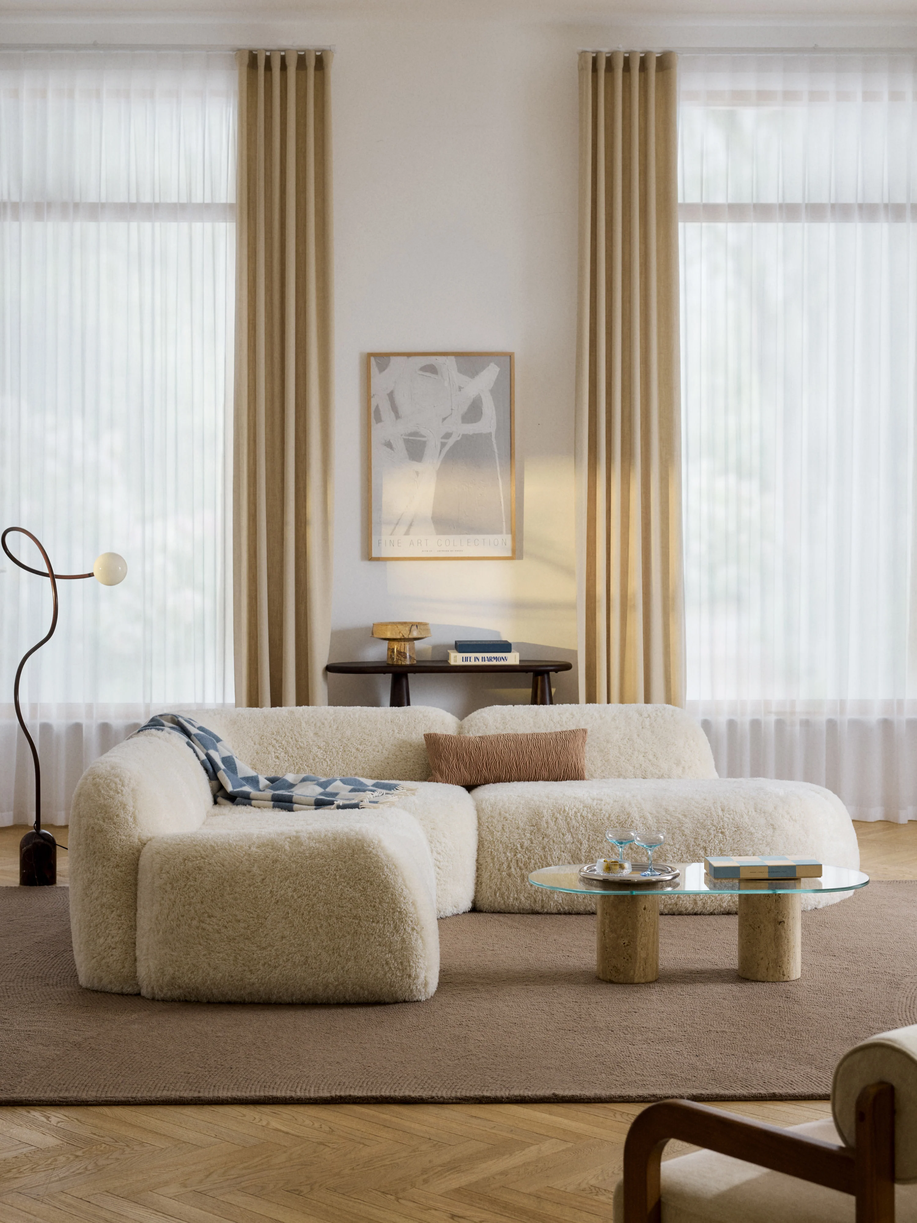 Modulares Teddy-Ecksofa Wolke (4-Sitzer) mit Chaiselongue