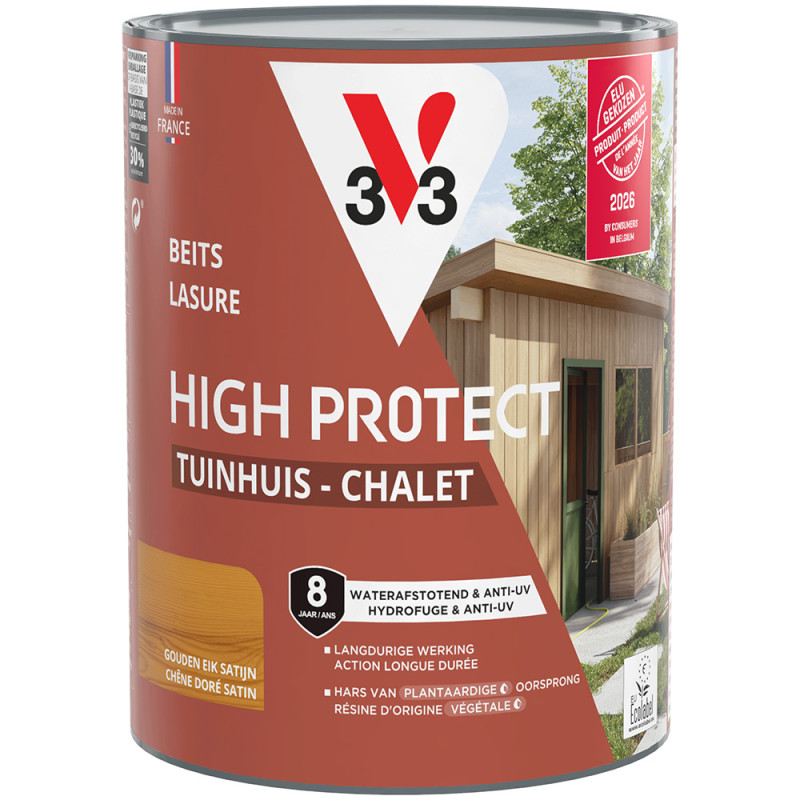 Lasure pour chalet High Protect chêne doré 0,75 L V33