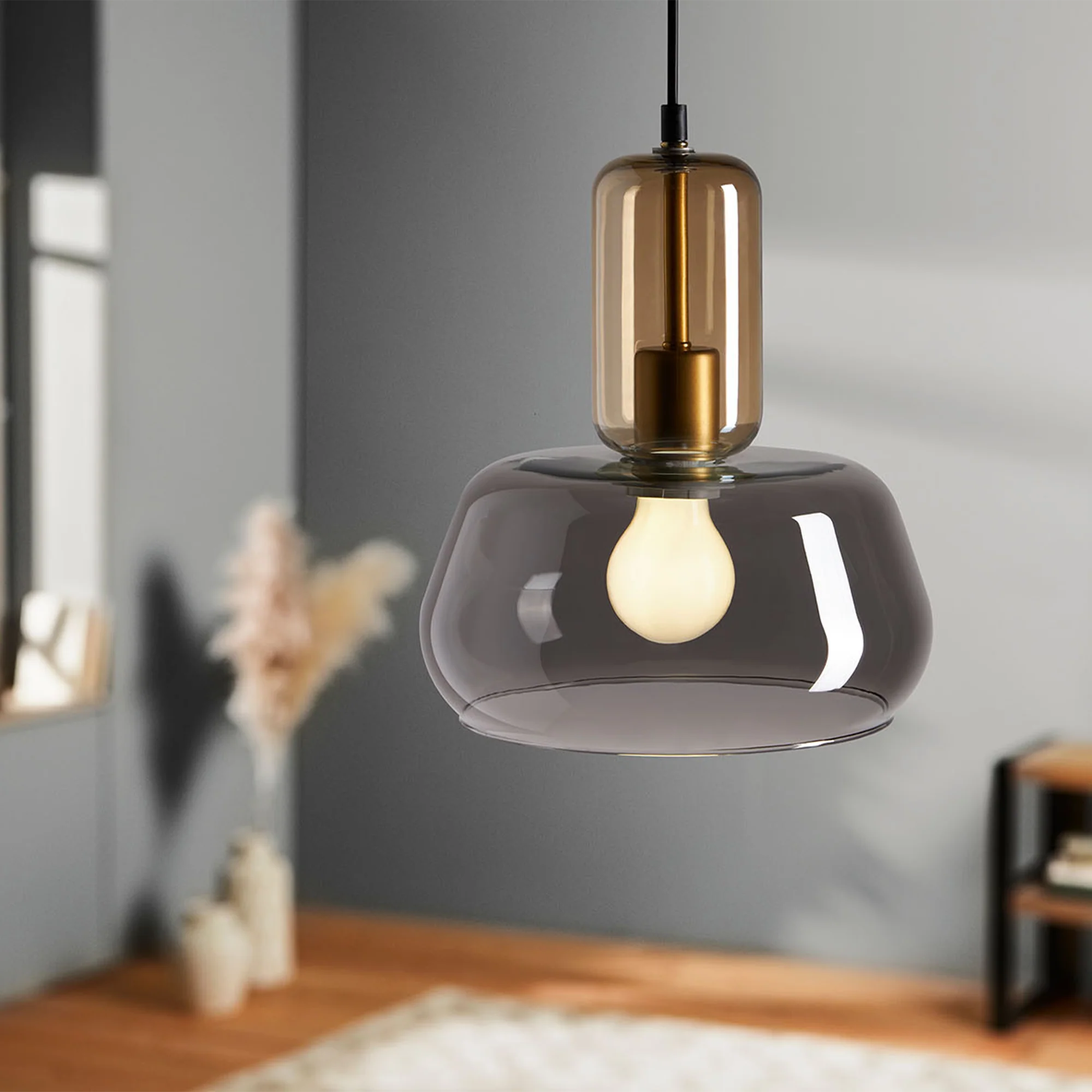 Ostaria Suspension DULCIA transparent fumé 26 x 24 cm