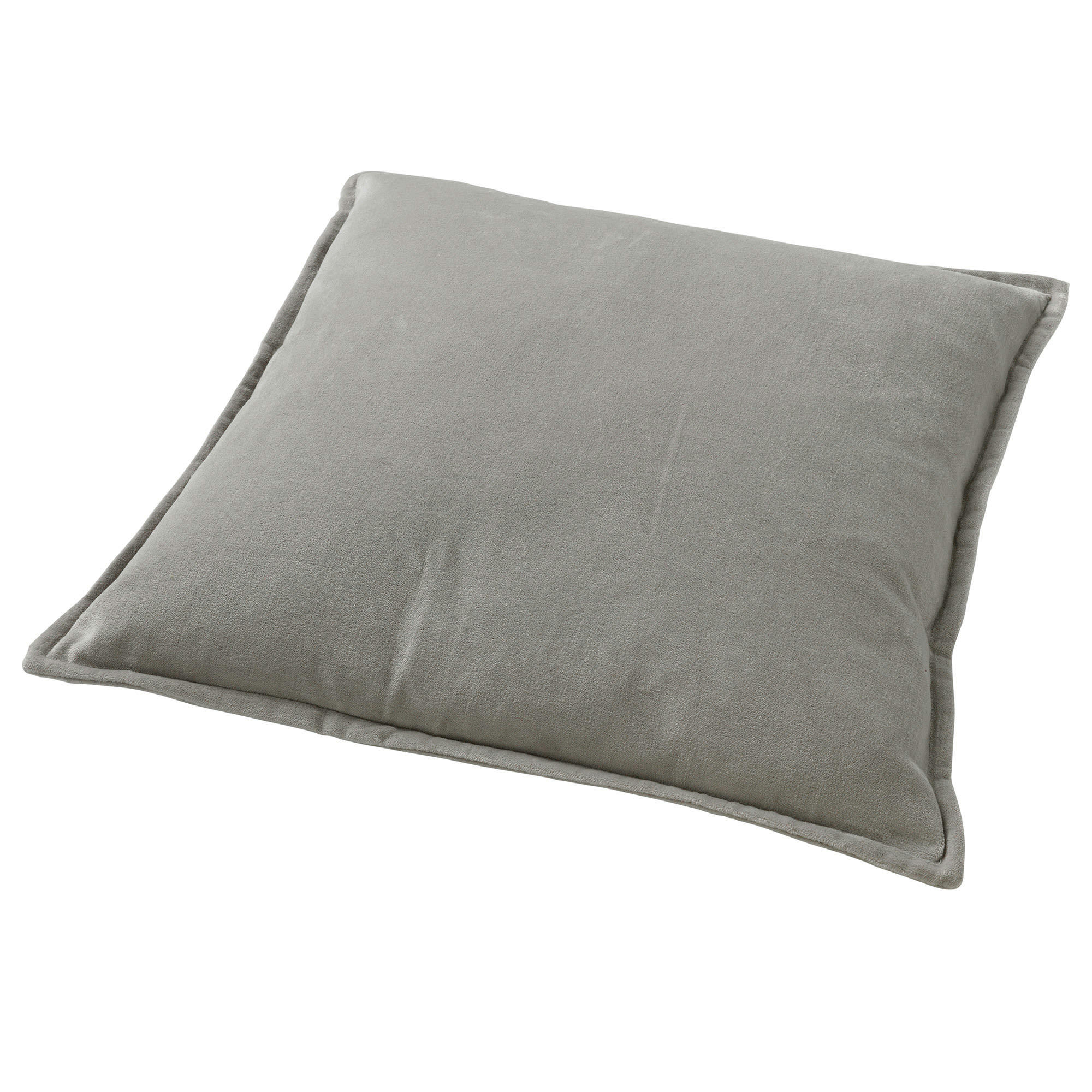 CAITH - Coussin - gris en velours 50x50 cm uni