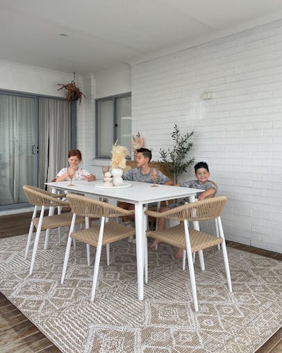 Ullah Brown and Ivory Tribal Flatweave Indoor Outdoor Rug