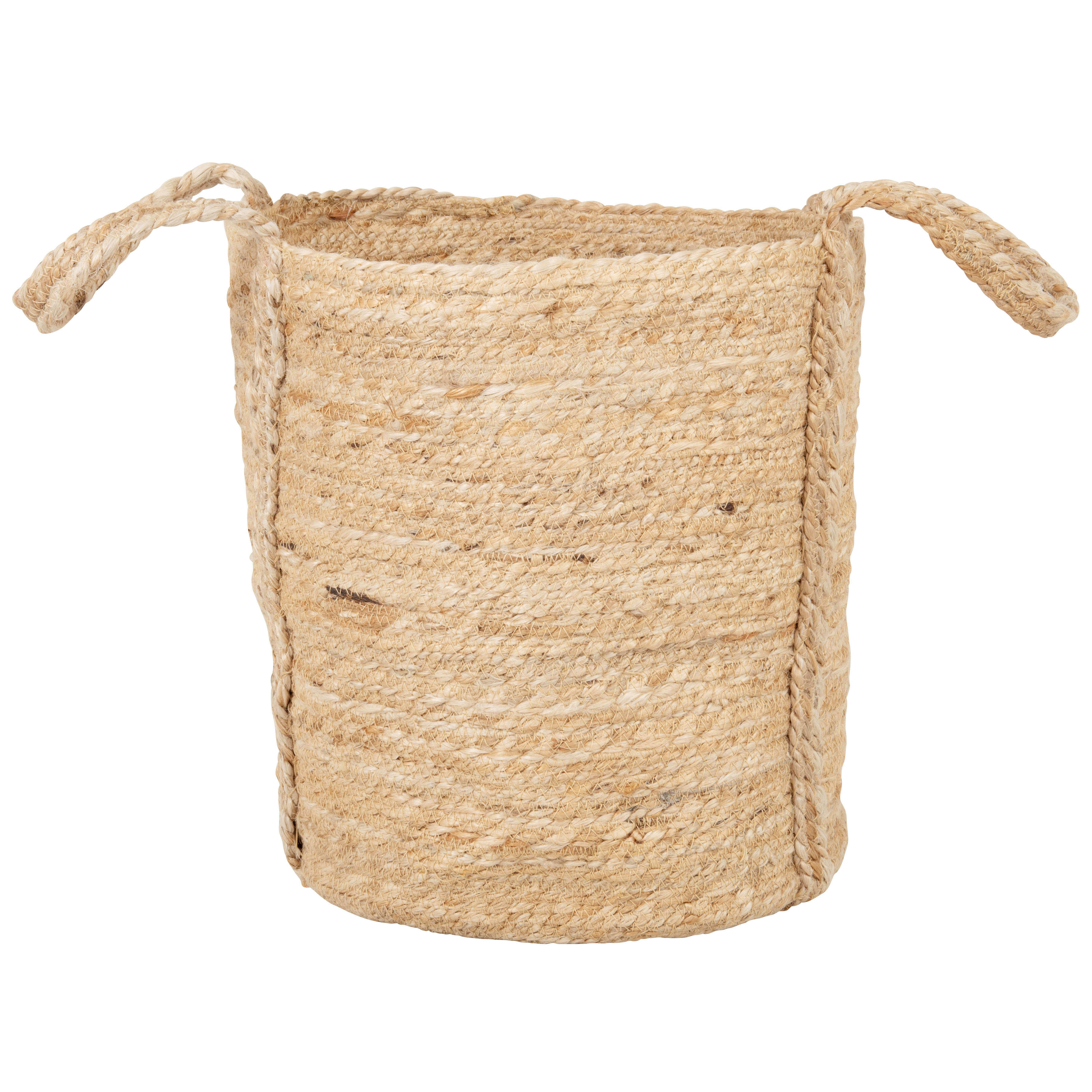 JEANNE - Panier de rangement à anses en jute beige