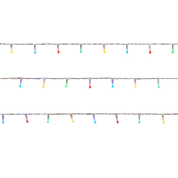Guirlande lumineuse LED intérieure multicolore câble transparent 8 fonctions 11 m