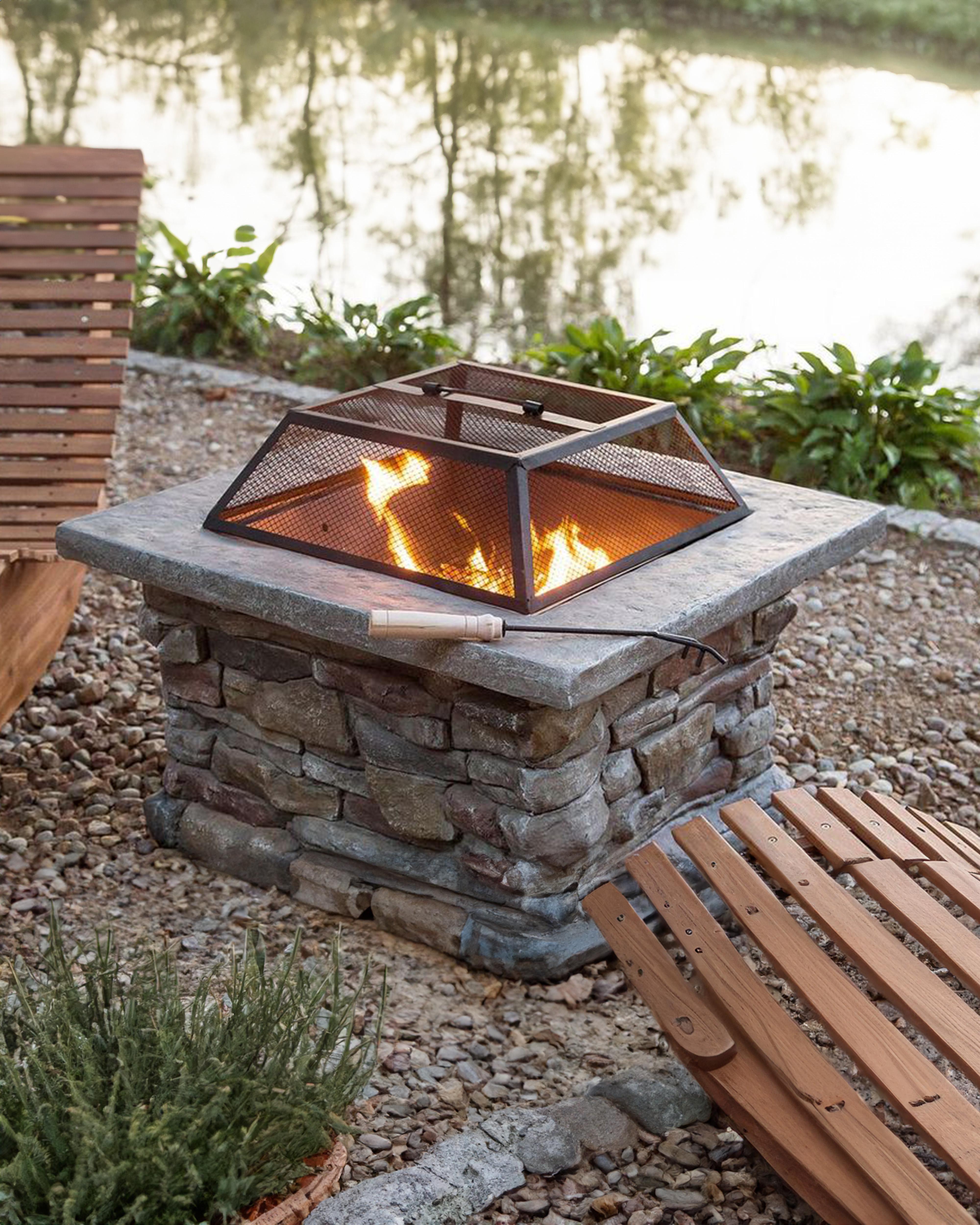 Grill Fire Pit KELUD Concrete Grey
