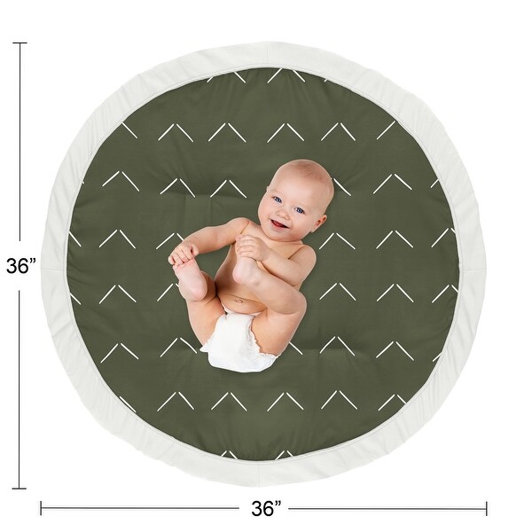 Sweet Jojo Designs Dark Green Boho Arrow Boy Girl Baby Tummy Time Playmat Hunter Sage Ivory Bohemian Gender Neutral Shabby Chic
