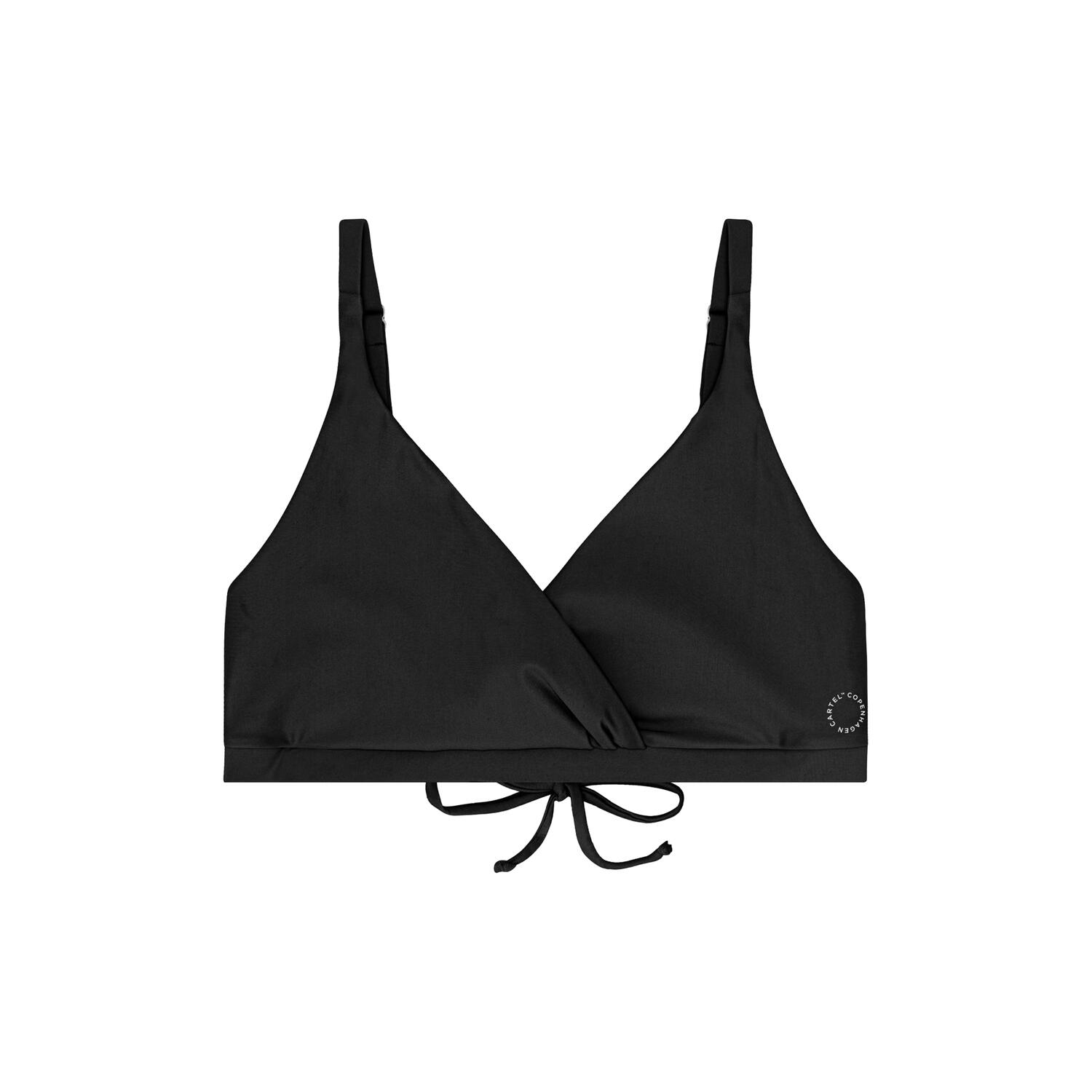 Istana Draped Bikini Top, nero