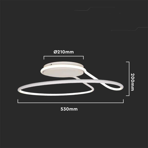 Lampa sufitowa VT-7762 biała LED 1x54W Neutralna biel 5330lm V-TAC