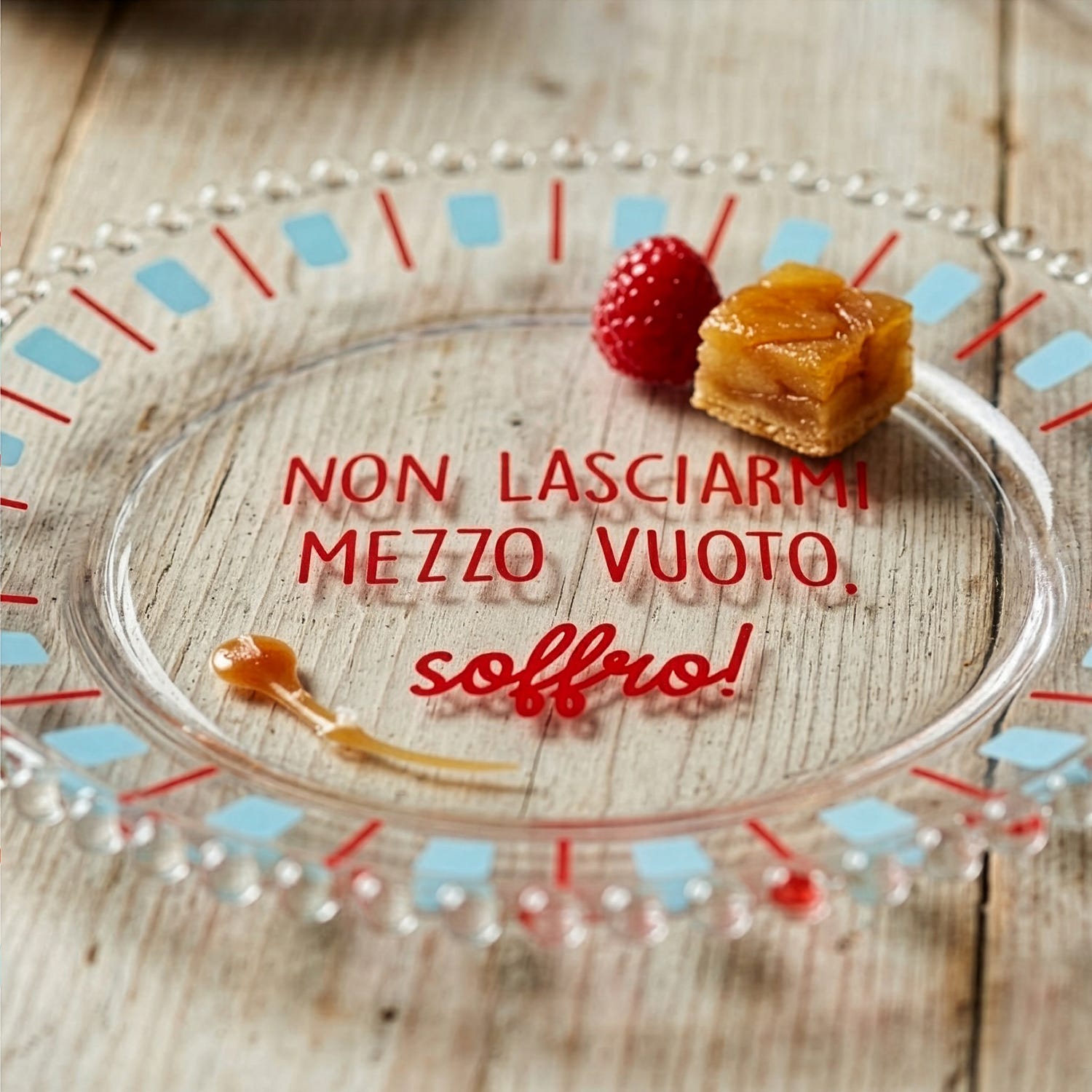 Piattino dessert vetro Non lasciarmi vuoto Color Bloom