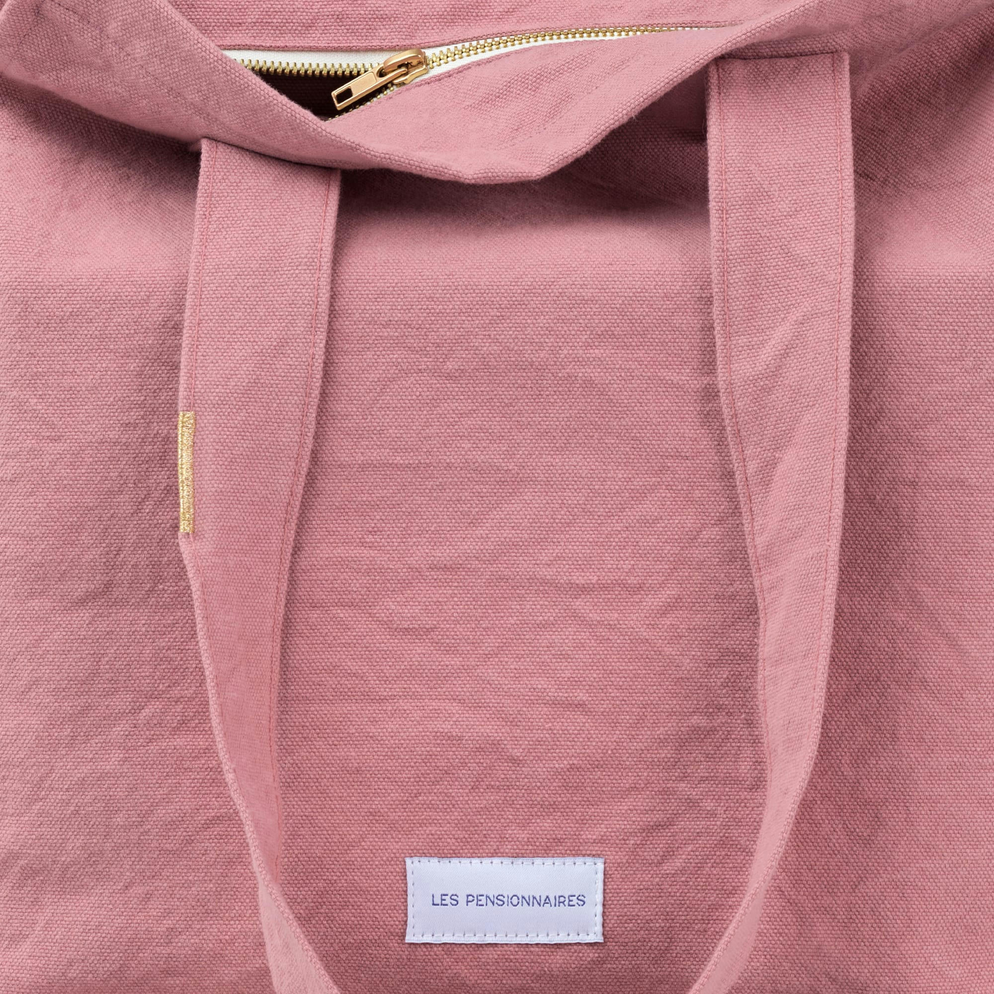 - Sac zippé en toile de coton bio bois de rose uni