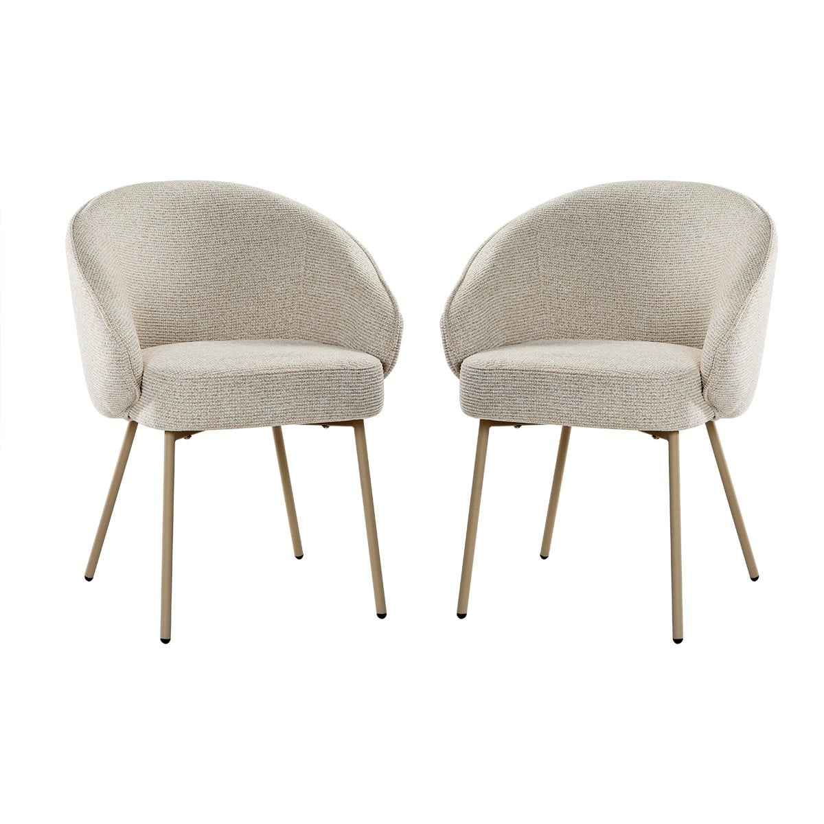 Calicosy - Stoelen set van 2 PIA - beige 62x60x81 cm