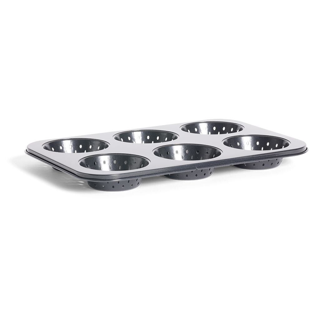 Moule à muffin perforé acier noir 33,6x22xH3cm
