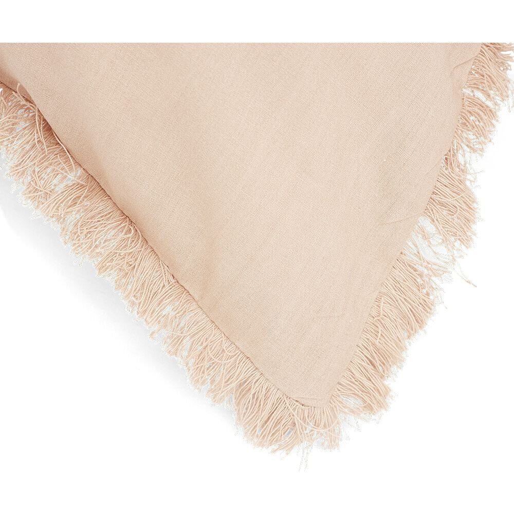 Parure de lit 2 personnes 220x240cm effet lin rose nude uni