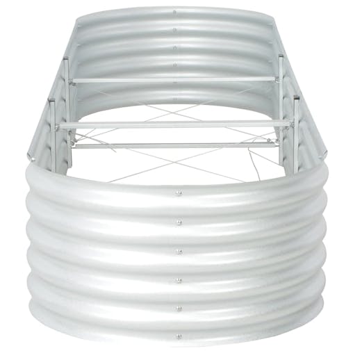 NNEVL Garden Raised Bed 320x80x44 cm Galvanised Steel Silver