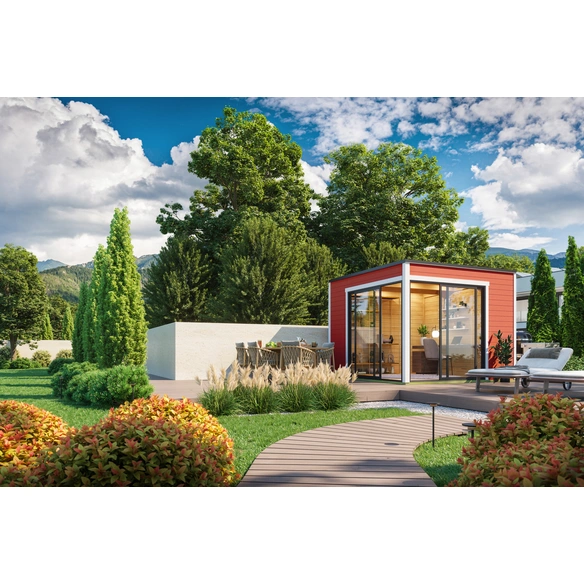 Gartenhaus »Palermo«, BxHxT: 300 x 239,4 x 300 cm, (Außenmaß inkl. Dachüberstand), schwedenrot