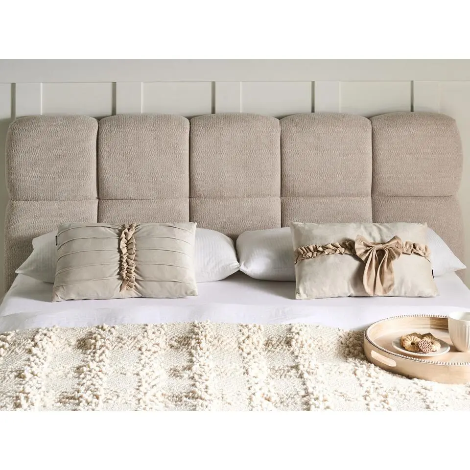 BELLE - Set van 2 sierkussens - Lichtbeige - 50 x 30 cm - Fluweel