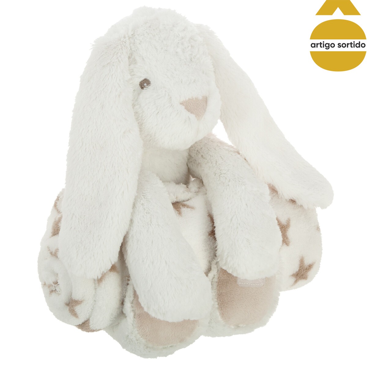 Peluche com manta de 75x100cm branco