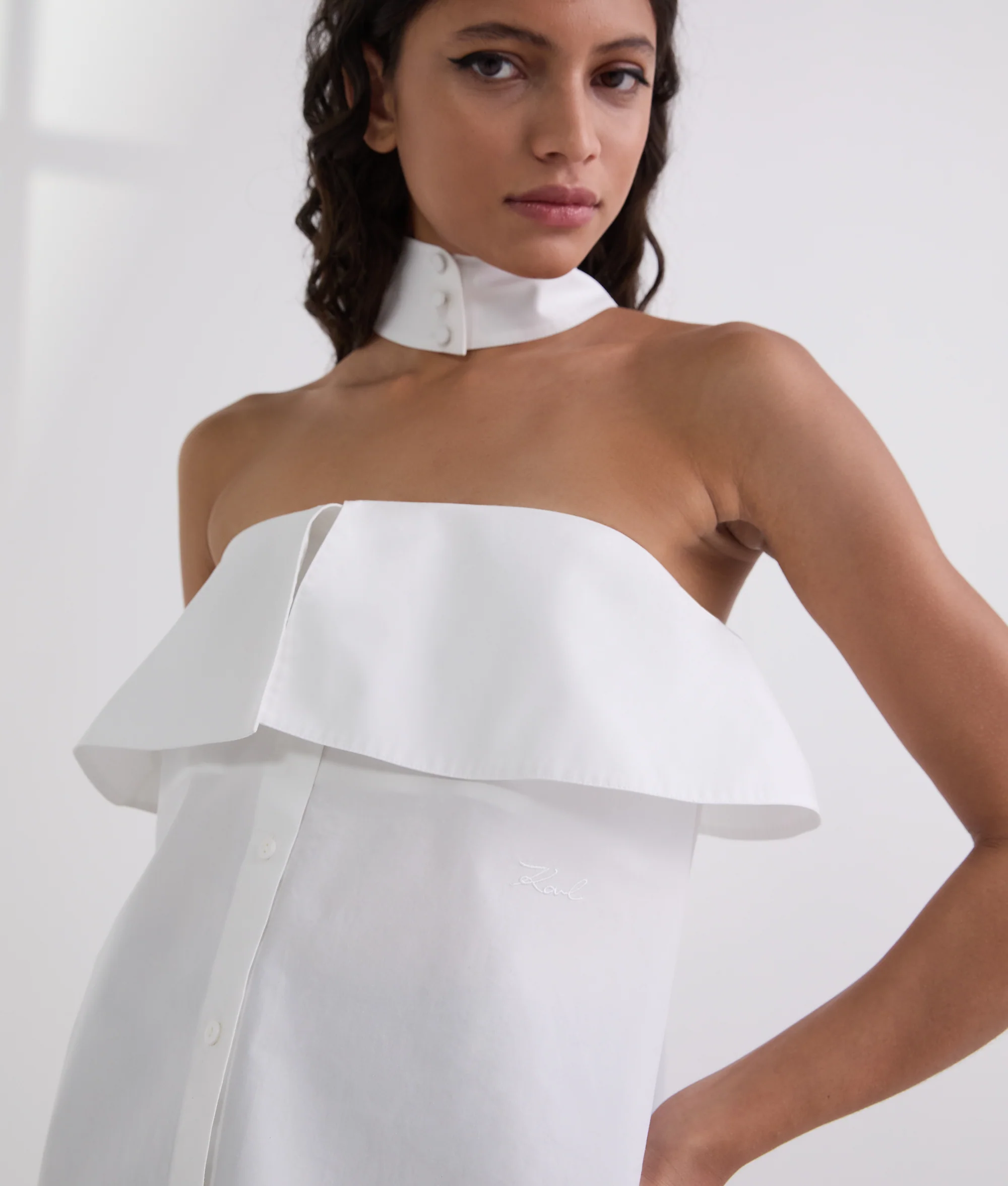 Chemise bustier en popeline