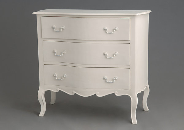 Commode 3 tiroirs blanc cassé en acajou Apolline