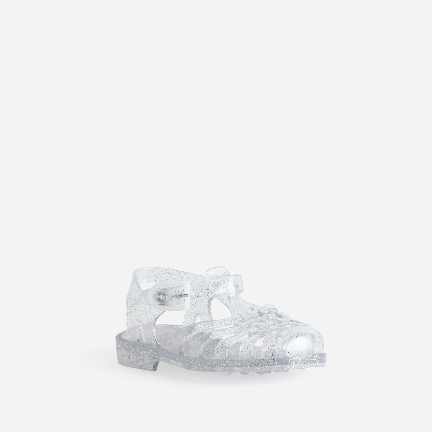 Sandale enfant MEDUSE transparente paillettes argentées