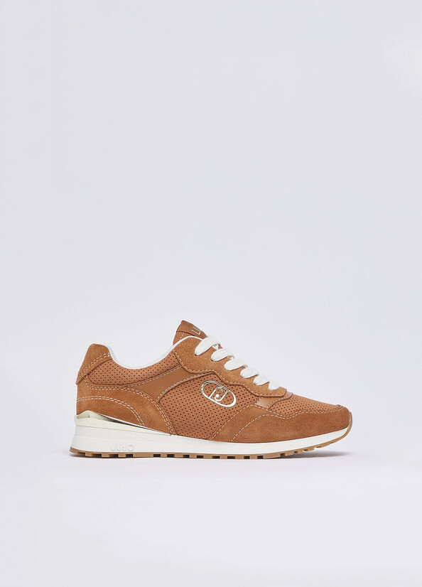 Sneakers in suede traforato