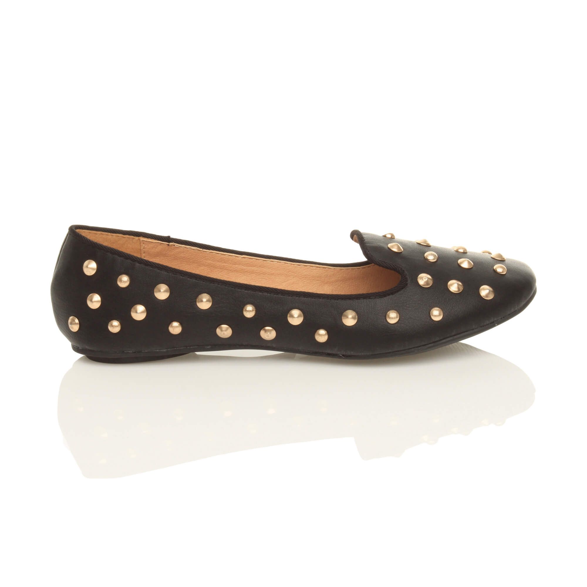 AJVANI Flat Heel Studded Loafers Ballet Pumps
