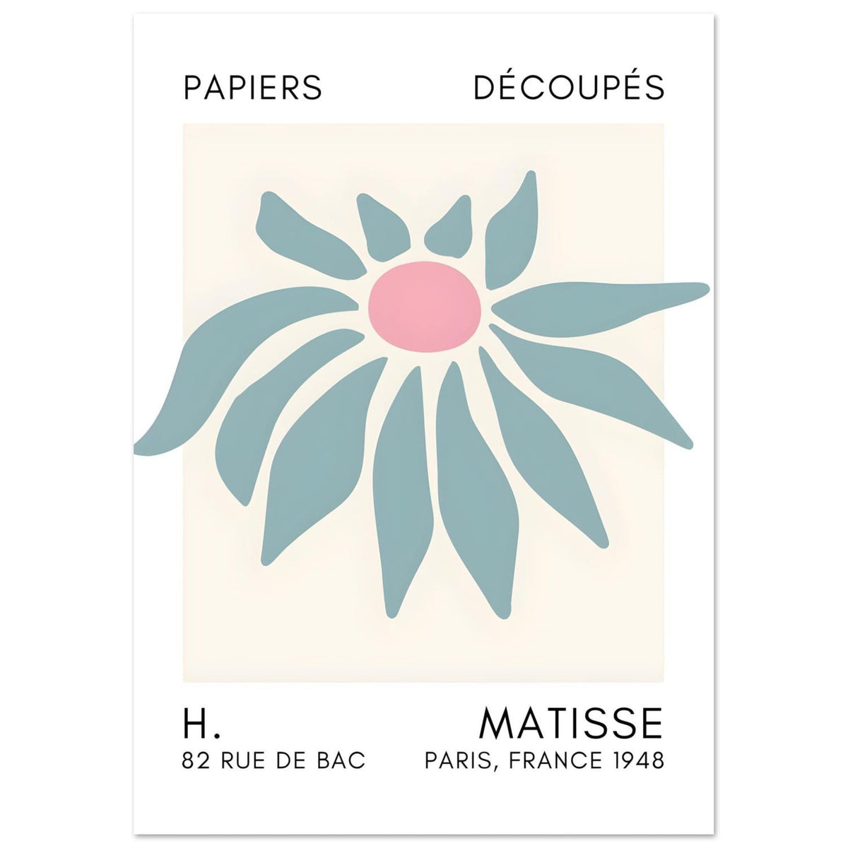 Artfulprints Poster Matisse – Deep sea dance turquoise  - A4 21x29.7 cm - Turquoise