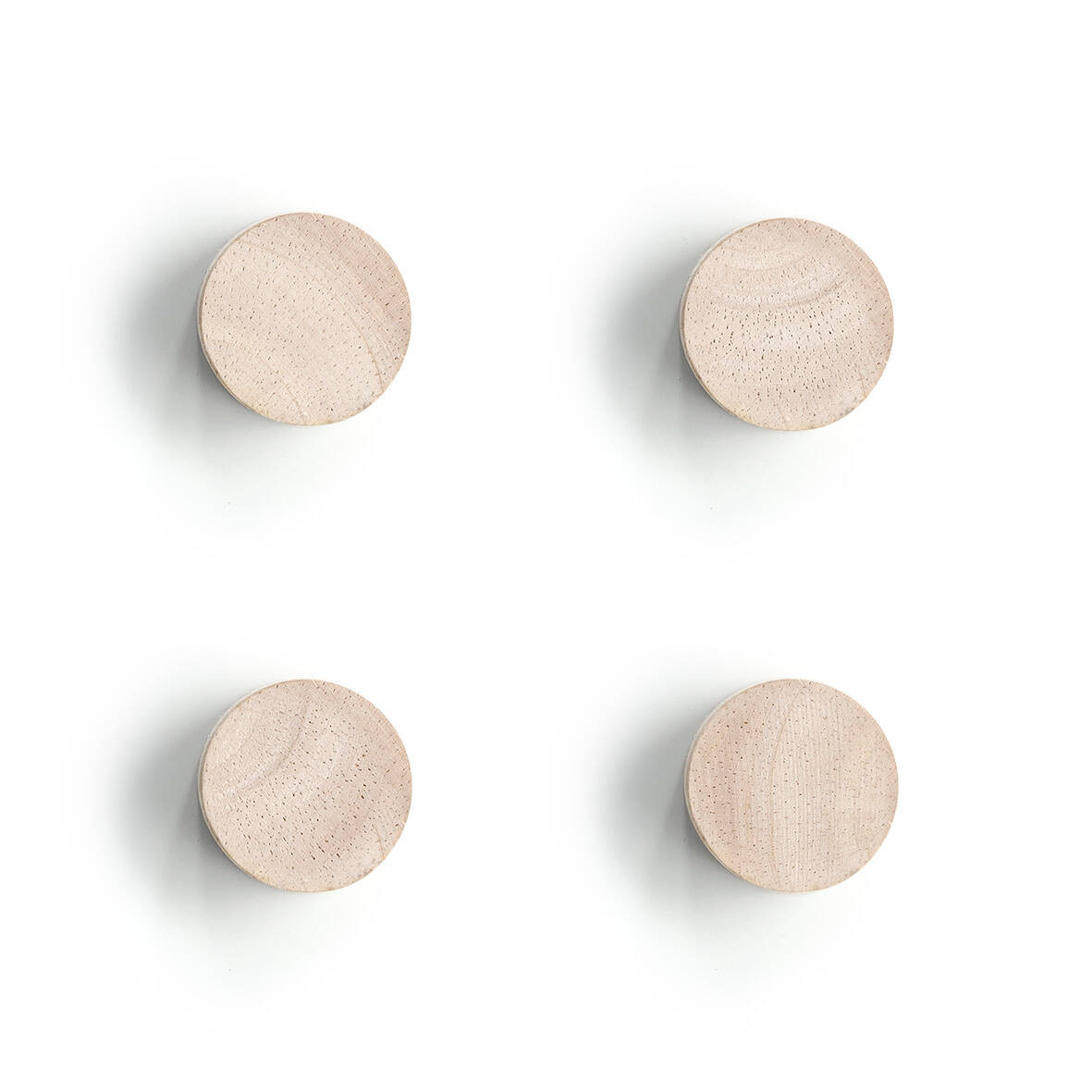 Drewniane magnesy, 4 sztuki, Ø 2,2 cm
