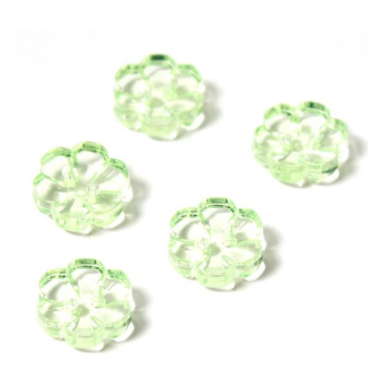 Hemline Emerald Novelty Flower Button 5 Pack